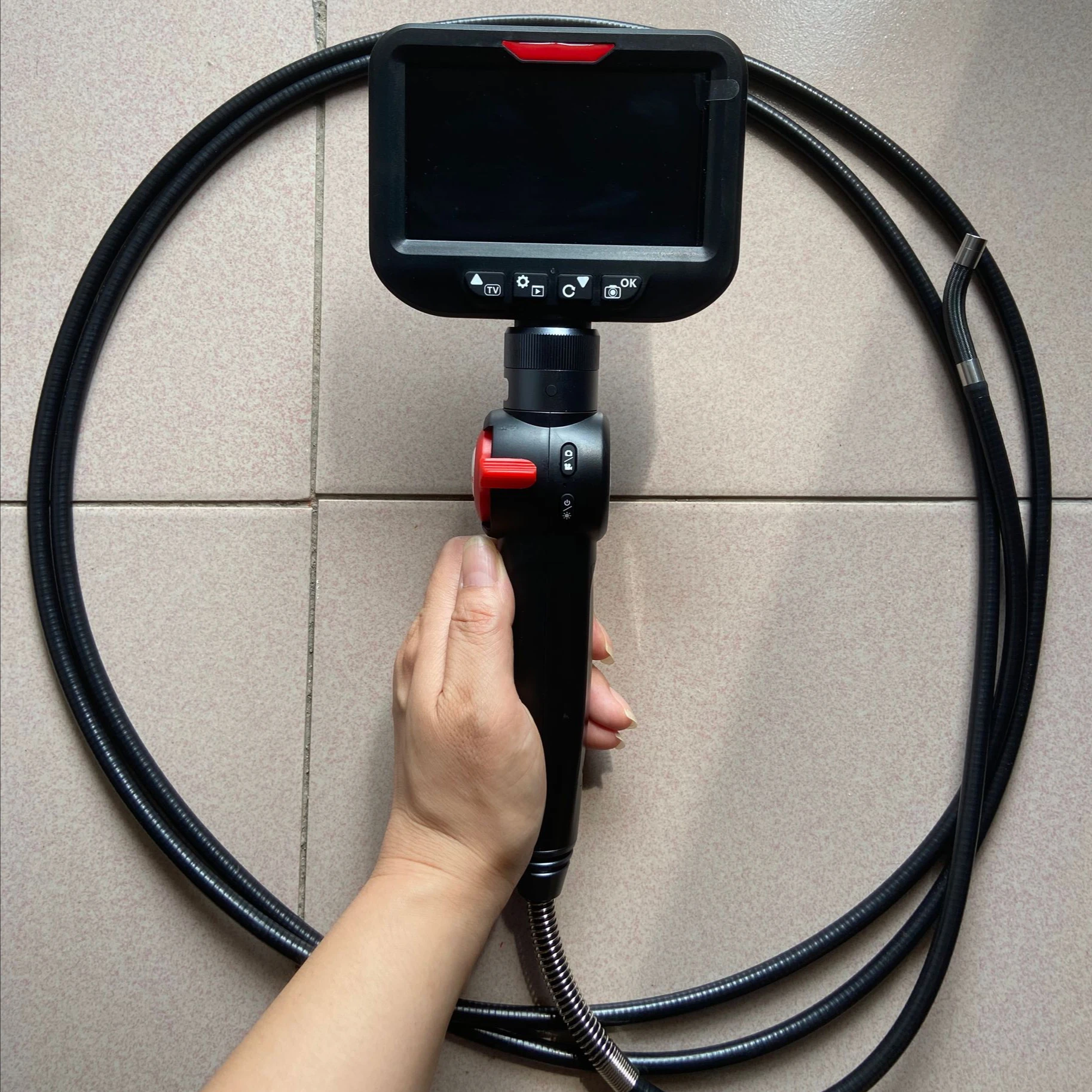 Flexible Inspection Video Borescope with 4.5 Inch , 2 Way Articulations, More Than 180 Degree for Car Repair