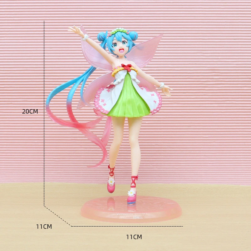 โมเดลตุ๊กตาขยับแขนขาได้อะนิเมะ Hatsune Miku 1ชิ้นของขวัญรูปแกะสลักสำหรับเด็กขนาด18-21ซม.