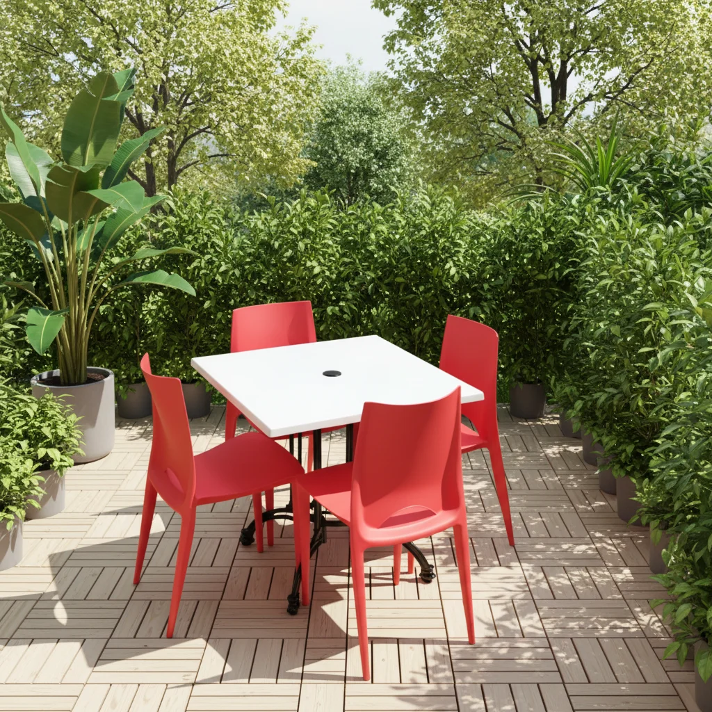 *Large Modern Plastic Outdoor Dining & Garden Table For Courtyard-factory Direct Custom Logo Option
