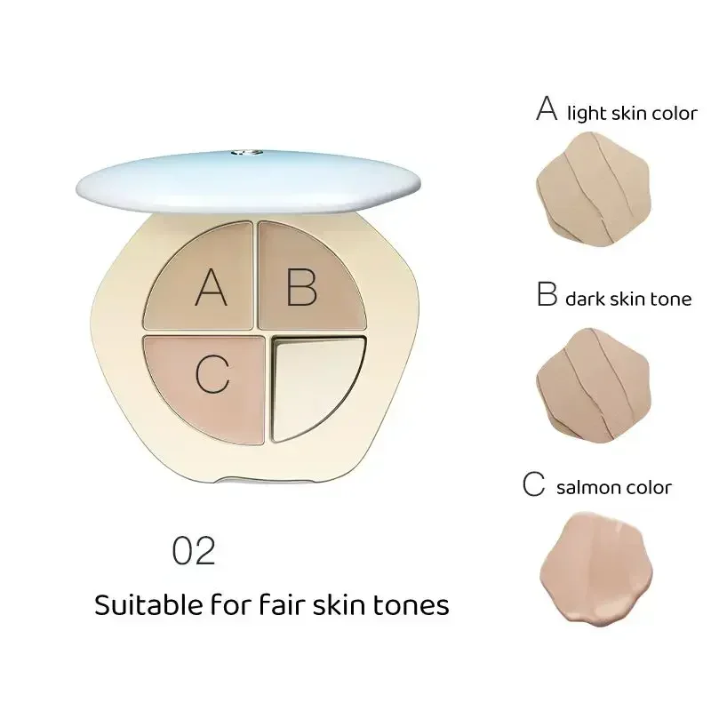 TIMAGE Tri-Color Concealer Palette Facial Concealer Covers Spot Creamy Texture Moisturizing Waterproof Original Pretty Female