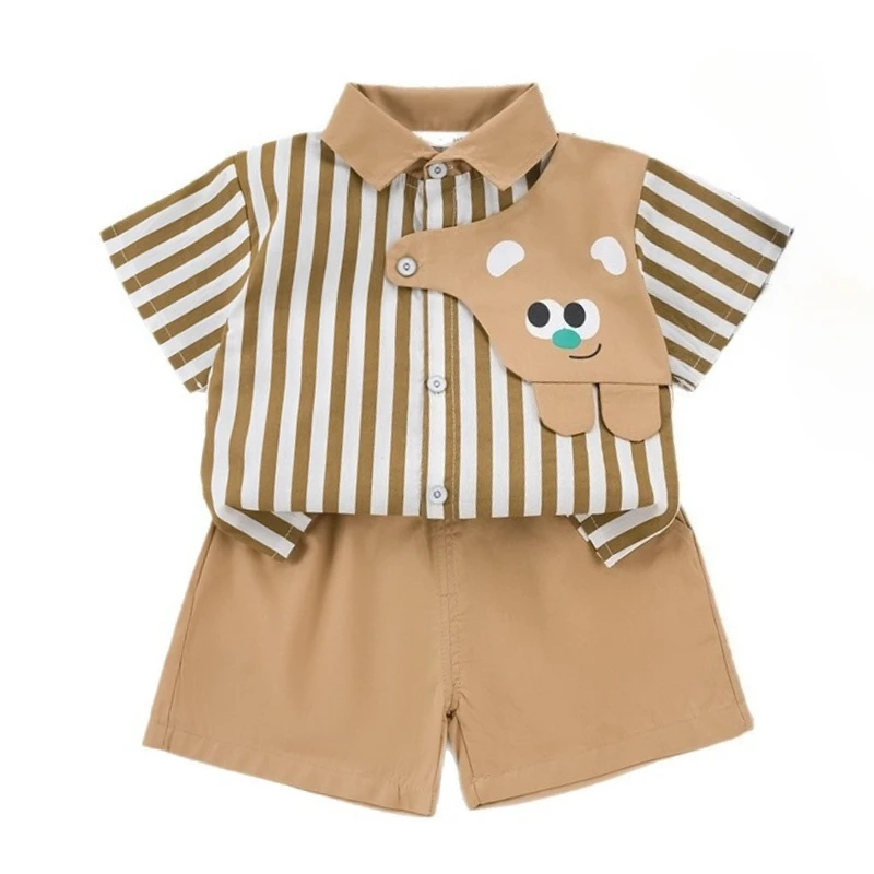 

New Summer Baby Clothes Suit Children Boys Striped Shirt Shorts 2Pcs/Sets Toddler Clothing Infant Casual Costume Kids Tracksuits