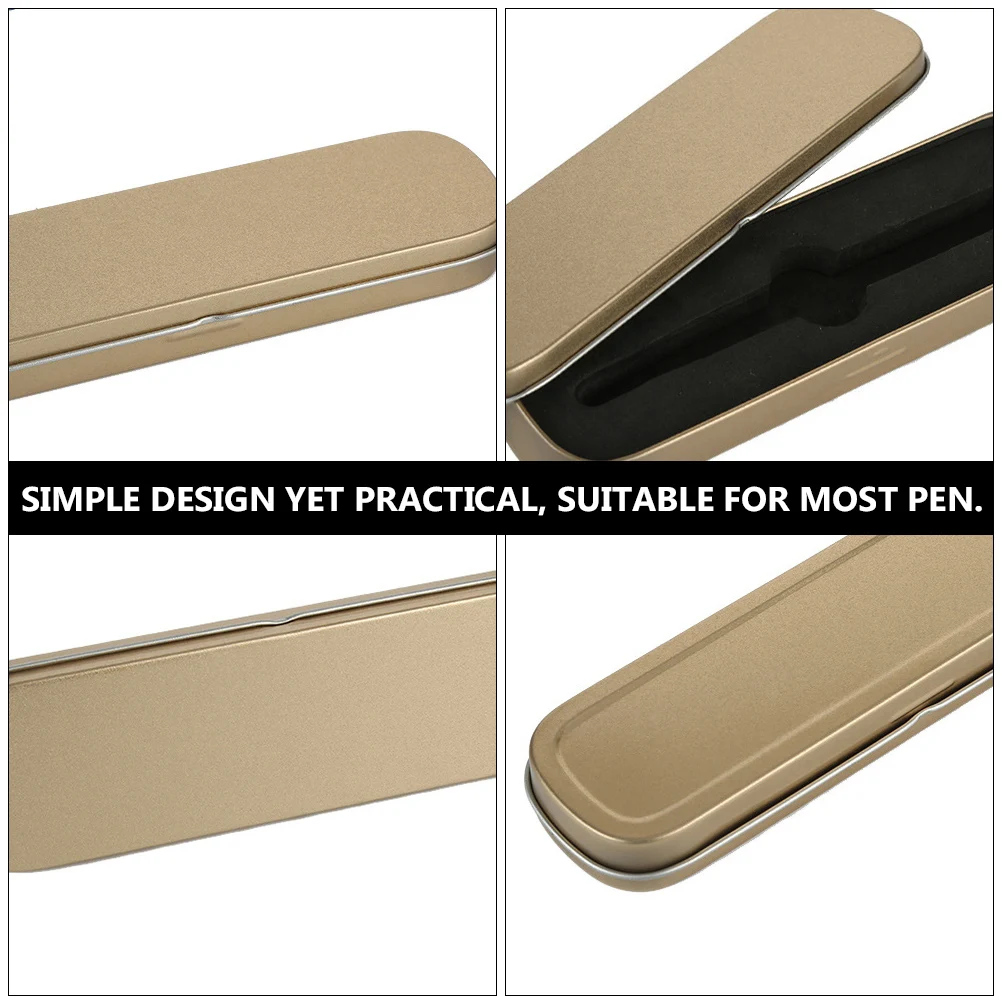 

2pcs Pen Case Tinplate Stationery Storage Box for Student Simple Design Sponge Filled Durable Practical Gift Idea Multi