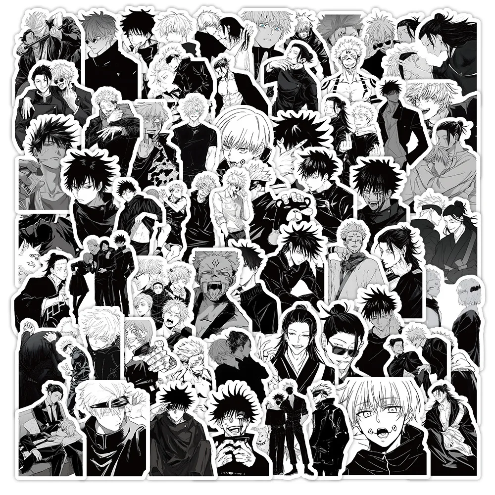 Zestaw 51-73 szt. Jujutsu Kaisen Anime Itadori Yuji Gojo Satoru Geto Suguru Figurki Śliczne Kreskówkowe Naklejki DIY Prezent dla Fanów