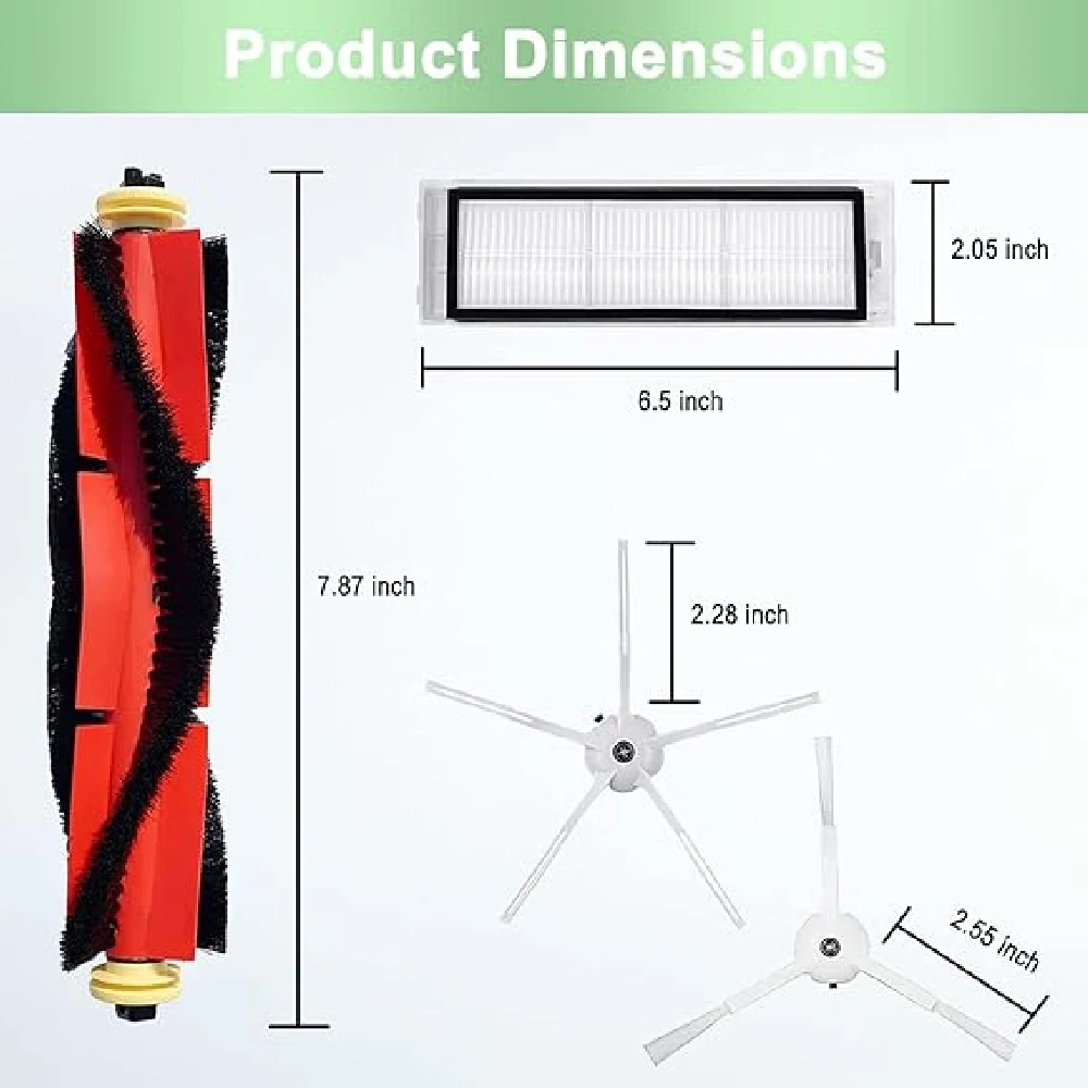 Roborock Robot Vacuum Replacement Parts for Roborock S6 Pure S6 E4 S4 Max S6 MaxV S5 S5 Max S4 E2 E3 E5  Main Side Brush Filter