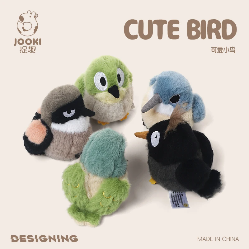 

Mini Lifelike Stuffed Plush Toys Fluffy Bird Soft Dolls Kingfisher Sparrow Fork-tailed Sunbird Myna - Kids Birthday Xmas Gifts