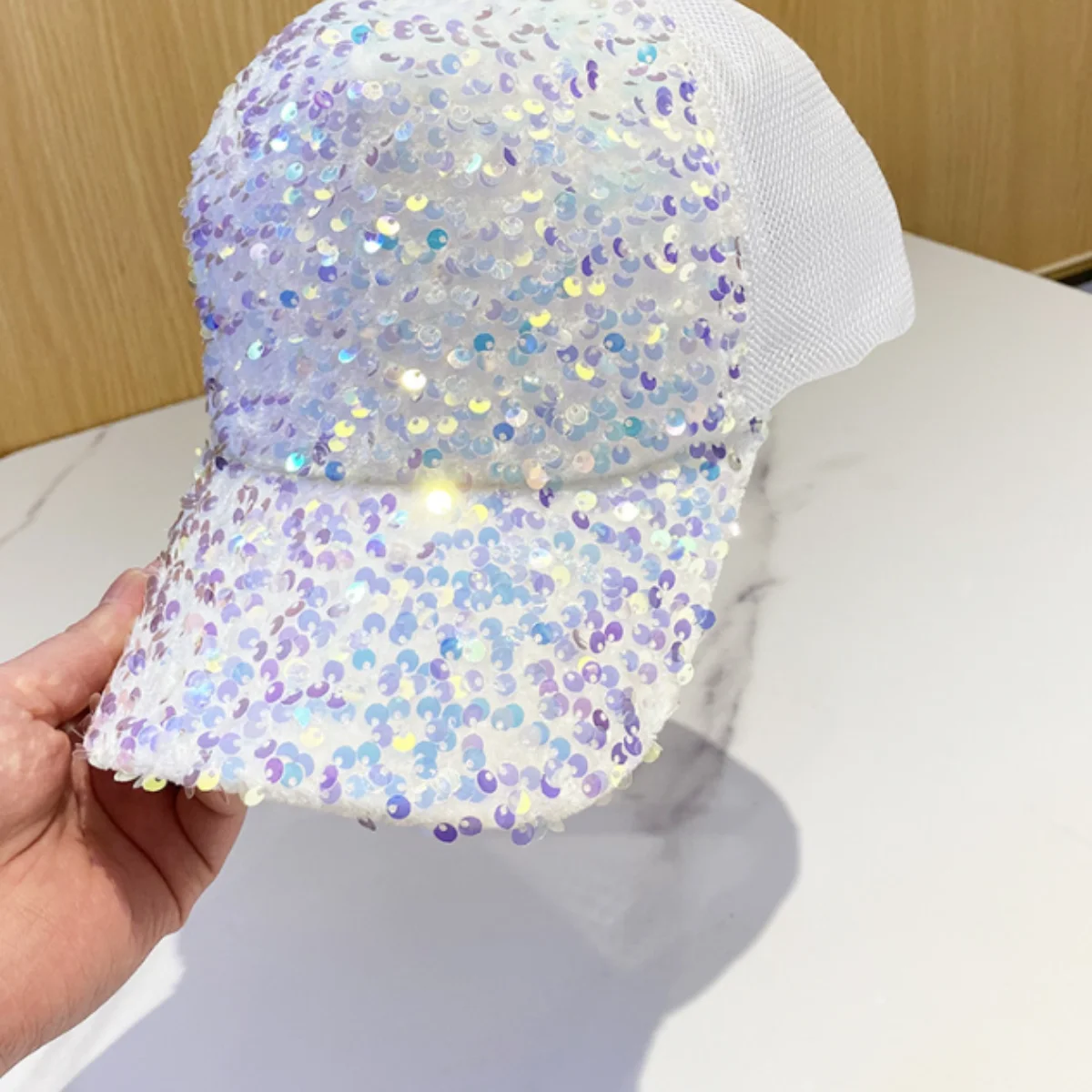 Glitter Hat Women Breathable Sun Visor Travel Fashion All Korean Version Baseball Cap Cap Cap Cap, Valentine's Day Gift, Dating Arte