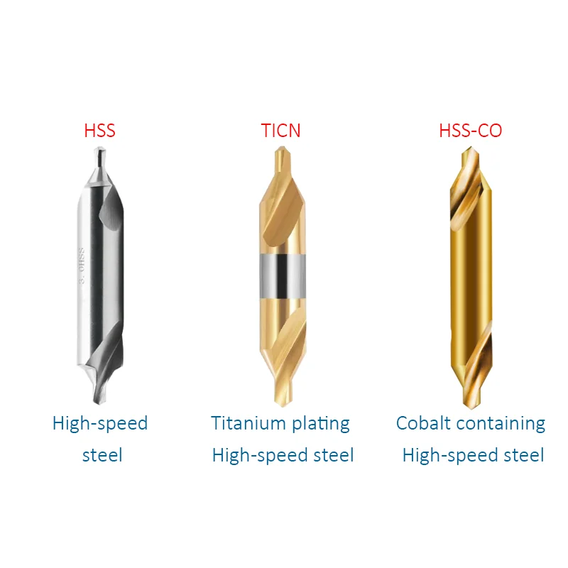 Сверло по центру HSS-Co M35 TICN, тип А, диаметр хвостовика 1,0-6,0 мм