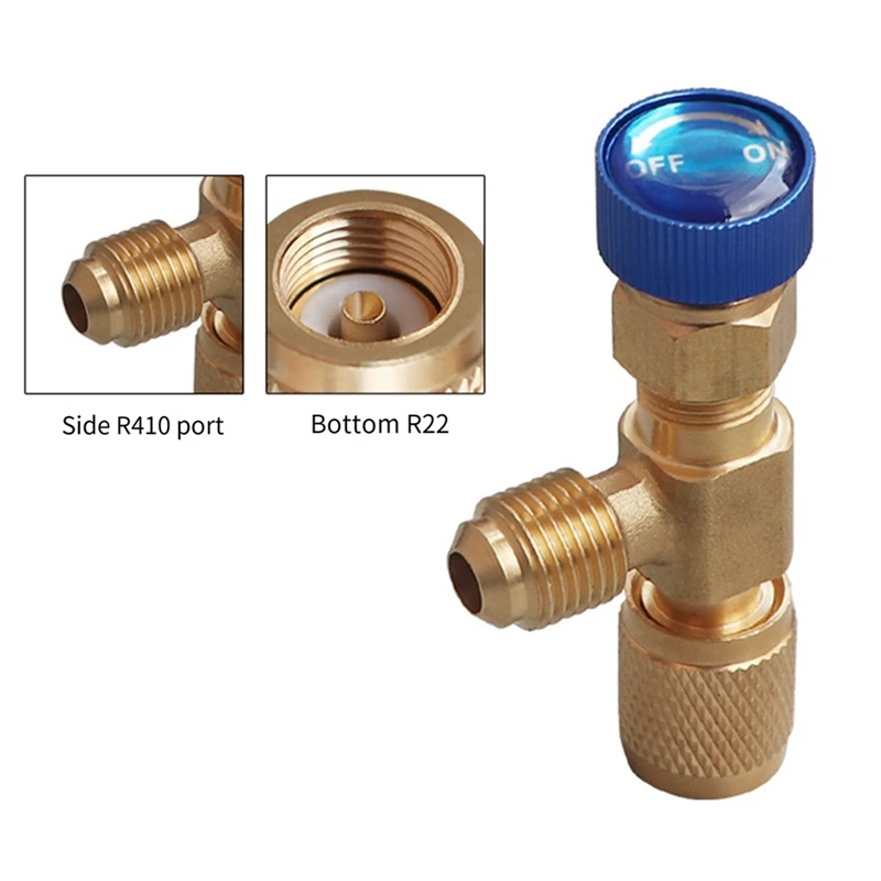 Клапан переменного тока R22, 1/4 дюйма, наполнительное соединение, A/C, клапан для хладагента, ремонт кондиционера и адаптер для защиты от фторида