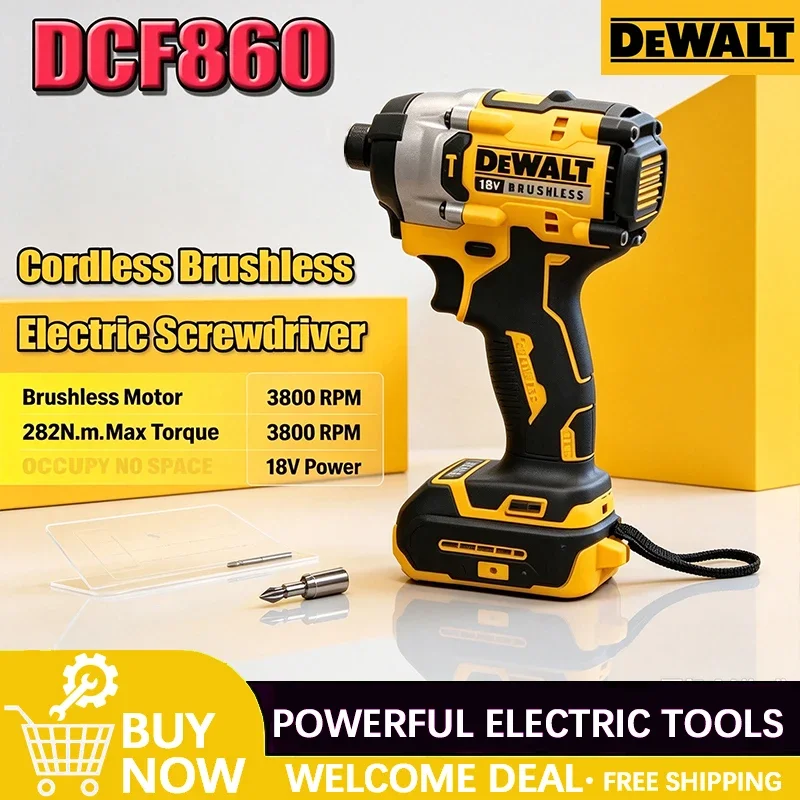 DEWALT DCF860 Cordless Compact Drill Driver 18V Brushless Electric Screwdriver Rechargeable Power Tools Upgraded From