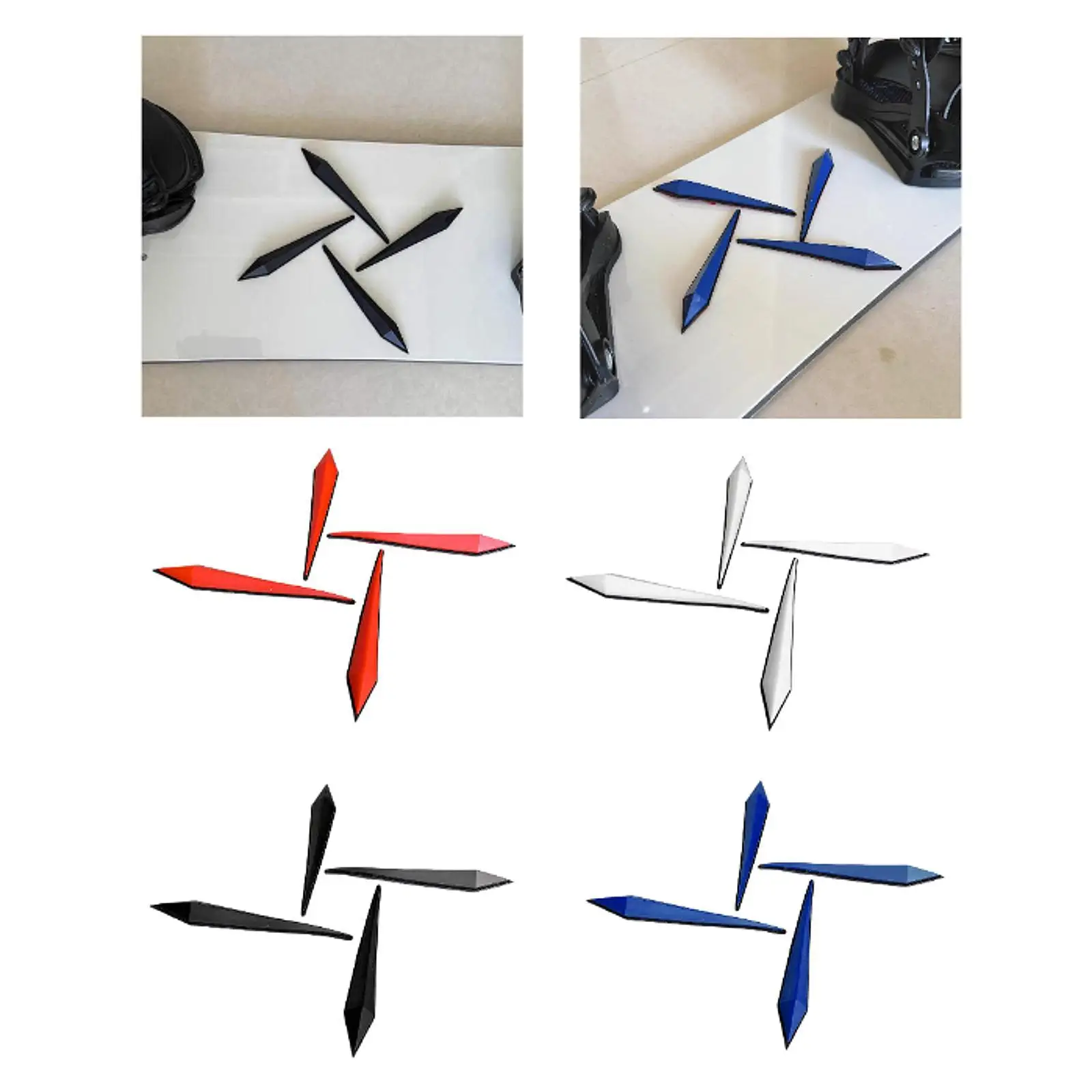 

4x Snowboard Stomp Pads Snowboard Traction Stomp Pad Skiing Decal 3D Pattern Replacement Single Leg for Winter Snowboarding