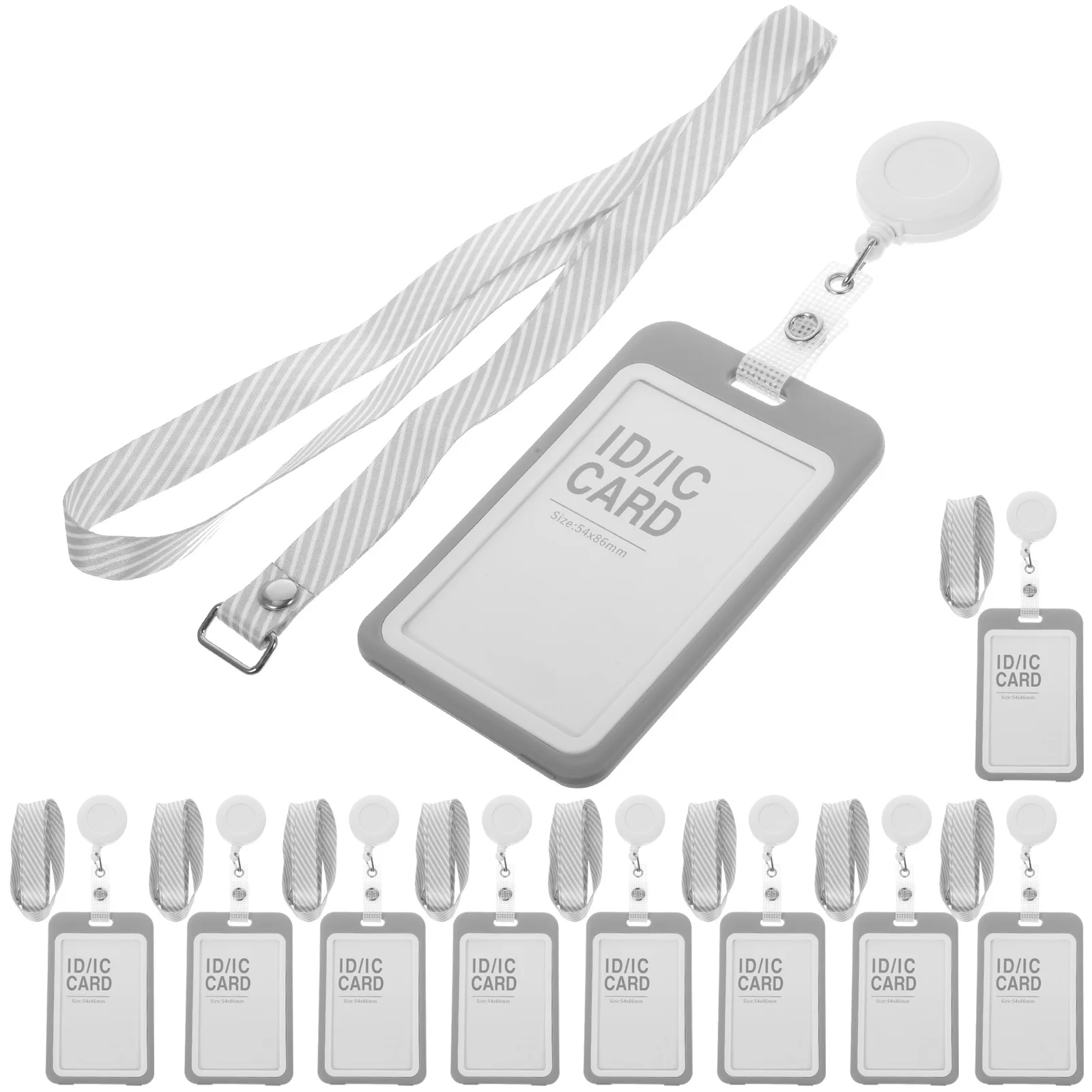 

10 set Badge Holder Sleeve Clear Id Card Protector With Lanyard For Nurses Office Staff Teachers Lightweight Name Badge