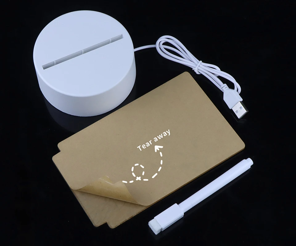 Acrylic Led Lights Writing Board Night Light Lamp baby Transparent 3D Message Board Night Lights For Bedroom Desk