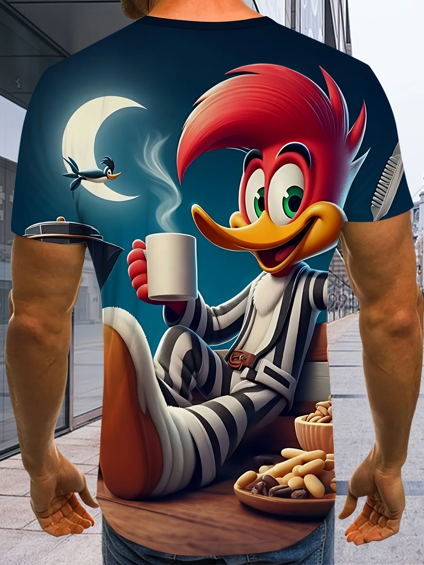 Men's Cartoon Anime Style Pattern 3D Print Round Neck Short Sleeve T-shirt,Casual Summer T-shirt,Suitable for Daily Wear and image 3