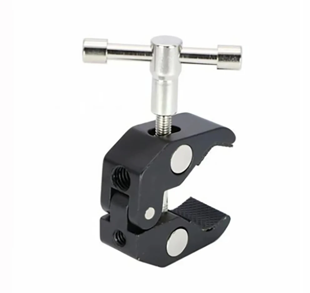 ذراع سحري جديد مثبت على المشبك مع رأس كروي لولبي لشاشة الكاميرا، مشبك 1/4 و3/8 ورأس كروي 1/4، رأس 1/4-20