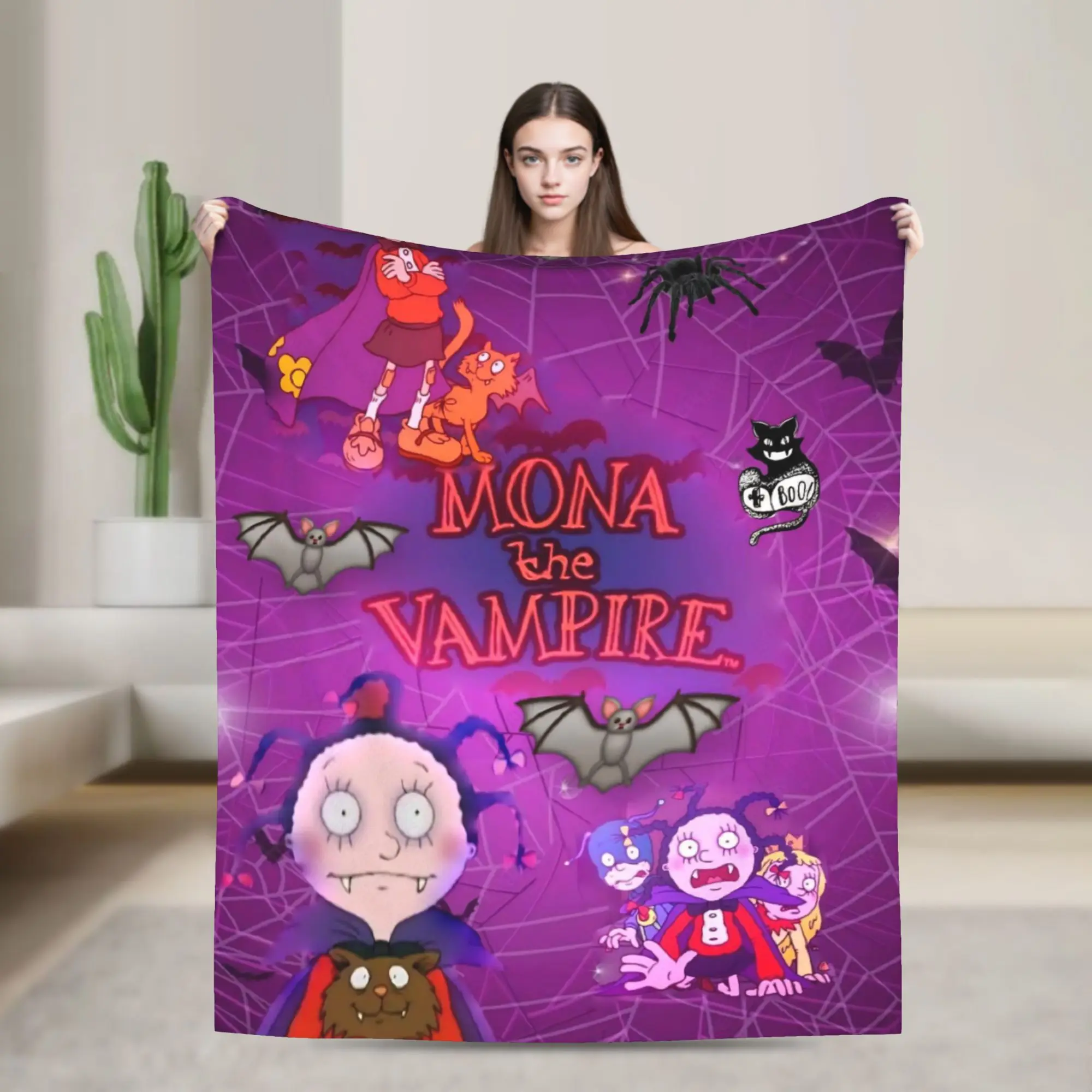 Mona The Vampire Anime Blanket Multiple Sizes Super Soft and Warm  Throw Blankets for Sofa Couch and Bed