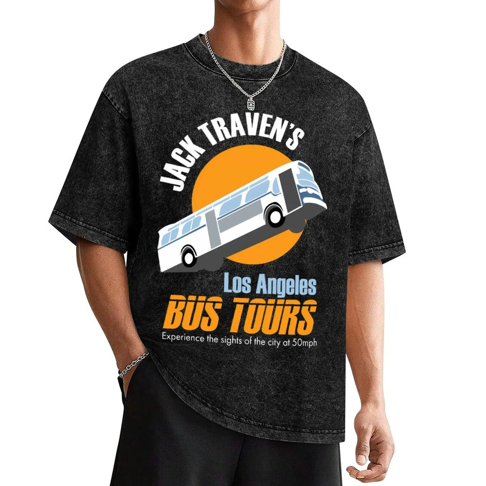 Jack Travens Los Angeles Bus Tours T-Shirt clothes custom shirt cotton man t-shirts mens designer clothes