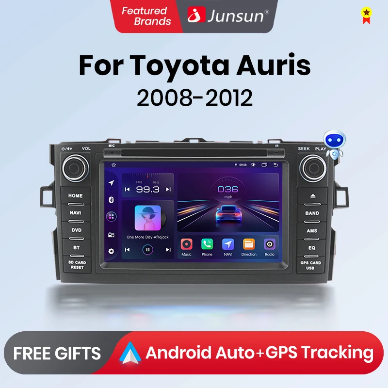 Junsunun Android 12 DSP 2G + 32G For Toyota Aur 2008-2012 GPS DAB 2 DIN DVD Carplay Car Multimedia Player Radio