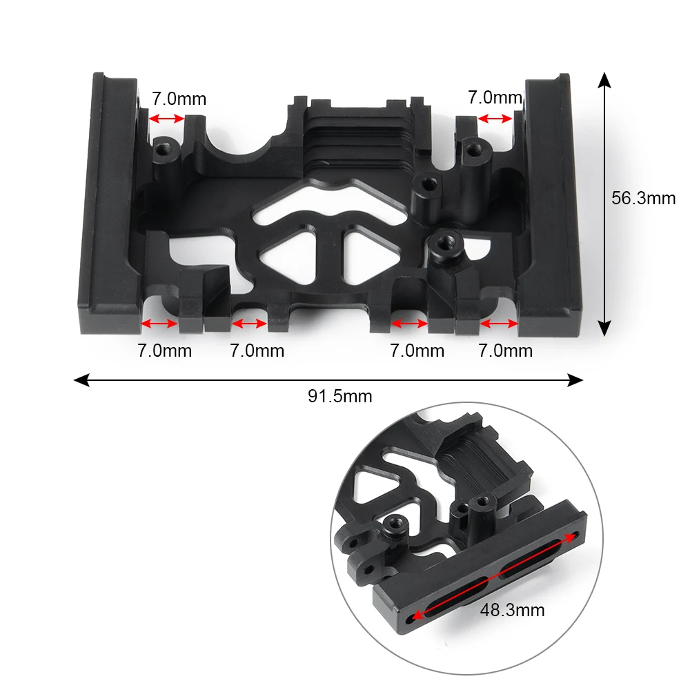 MIBIDAO Metal Aluminum Transmission Gearbox Base Mount Skid Plate For 1/10 TRX-4 TRX4 RC Crawler Upgrade Parts