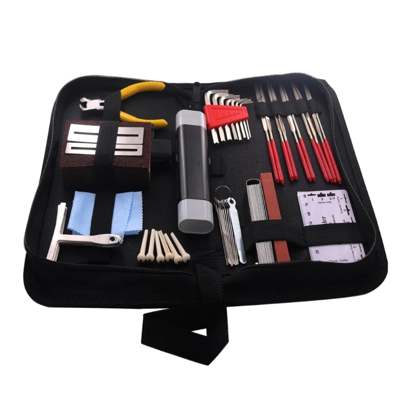 

Guitar Repairing Maintenance Tool Kits with Carry Bag For Guitar Ukulele Bass, Guitar Care Cleaning Accessories Set Gift