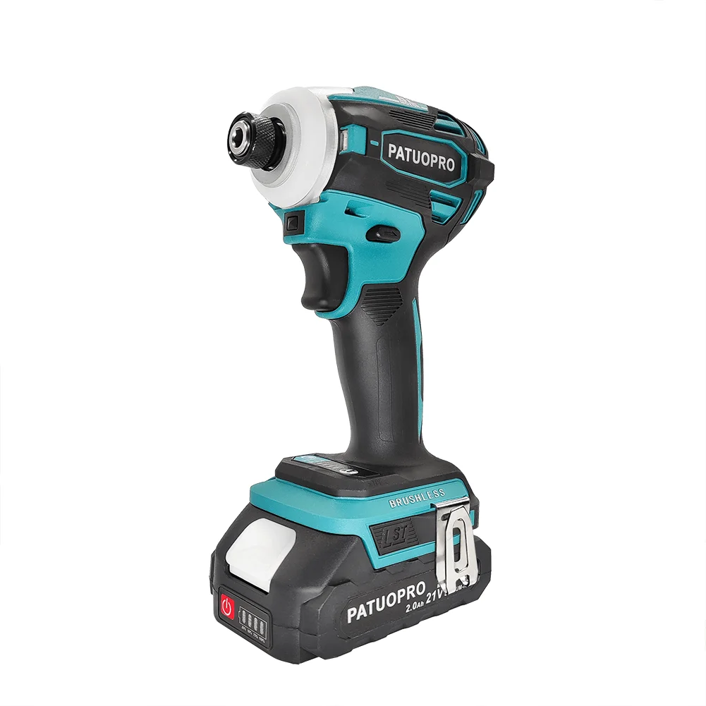 Cordless Brushless Impact Driver Kit Electric Screwdriver 4-Speed 1/4-Inch Hex 2-LED Light for Makita 18v Battery(No Battery)