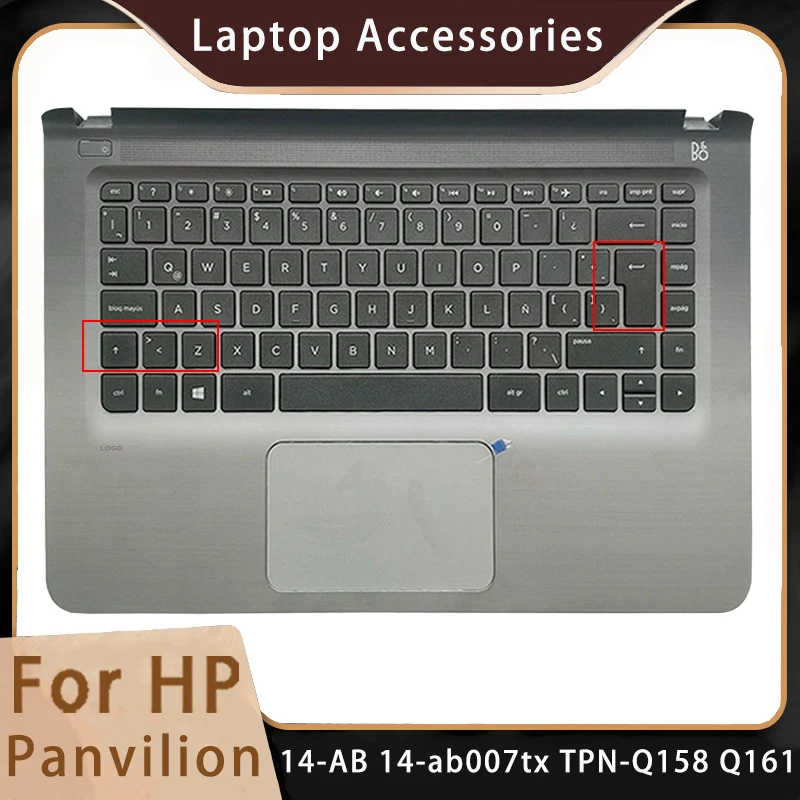 New For HP Pavilion 14-AB 14-ab007tx TPN-Q158 Q161;Replacement Laptop Accessories Palmrest/Keyboard With LOGO