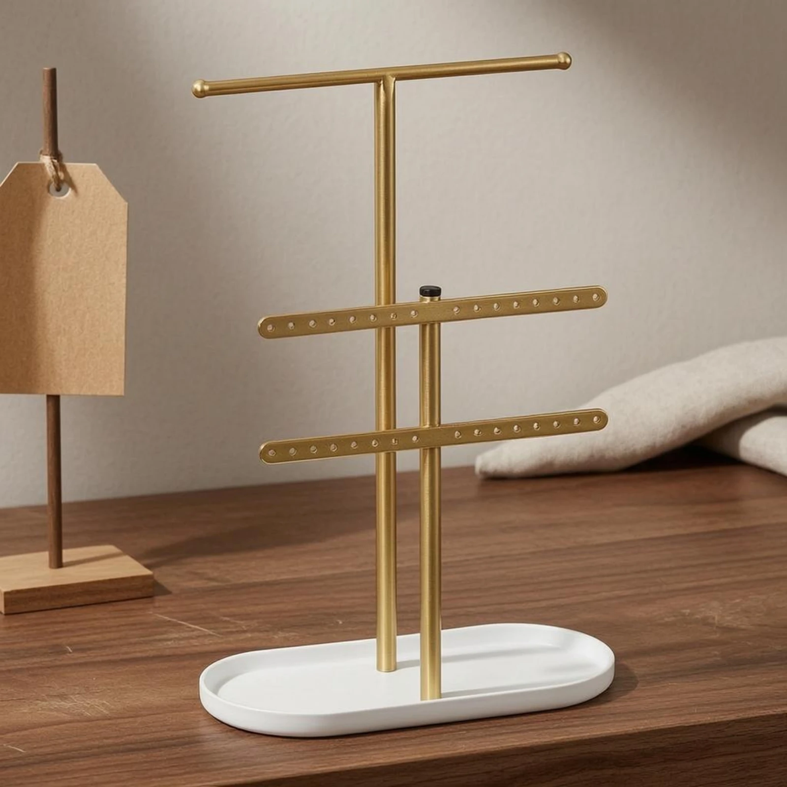 Jewelry Display Stand Freestanding Metal Jewelry Rack Necklace Holder Stand Multi-Tier Accessory Storage Easy Assembly