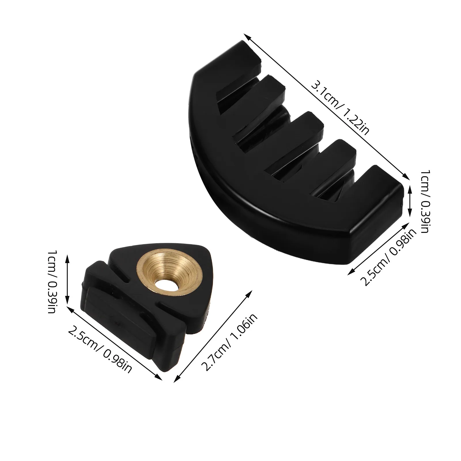 2pcs Black Violin Practice Mute – Rubber Noise Reduction Muffler for Quiet Home & Orchestra Practice
