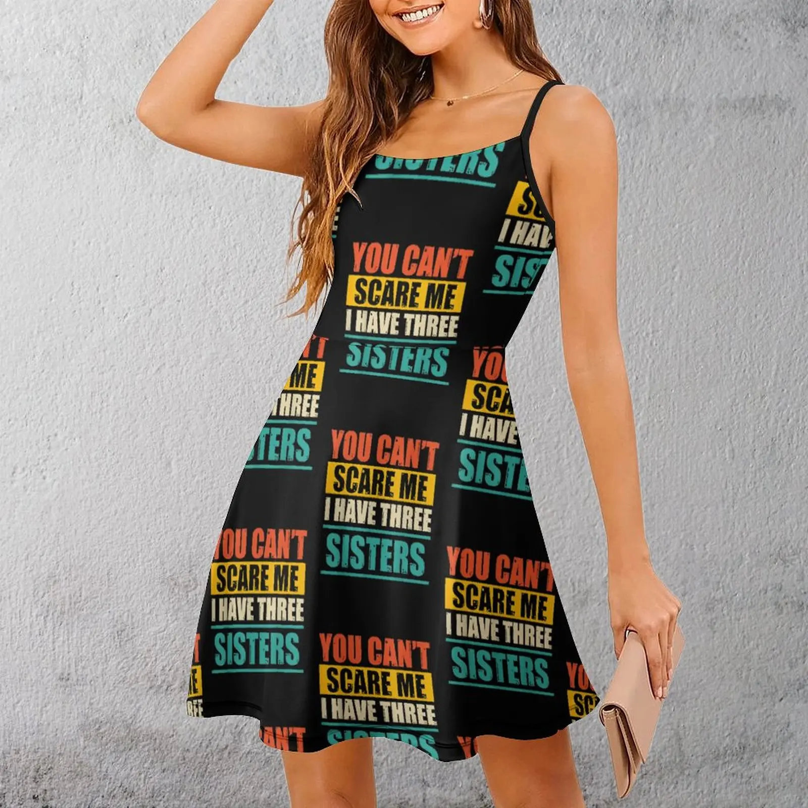 

Экзотическая смелая футболка с юмором для братьев и сестер, женское платье на бретельках, забавная новинка, женское платье для отдыха, забавное платье на бретелях