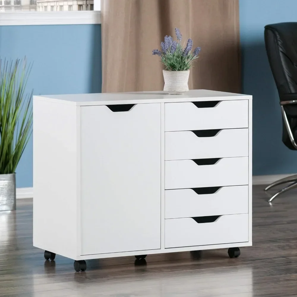 Wood Halifax Storage/Organization, White Living Room Cabinets for Crafts Office College Dorm, or Playroom