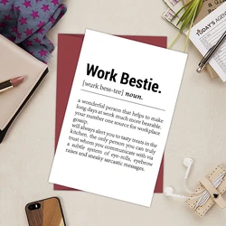 1PC Funny Creative Card, Work Bestie Definition Card, Funny Birthday Card For Coworker Her, Humor Leaving Card For Work Friend