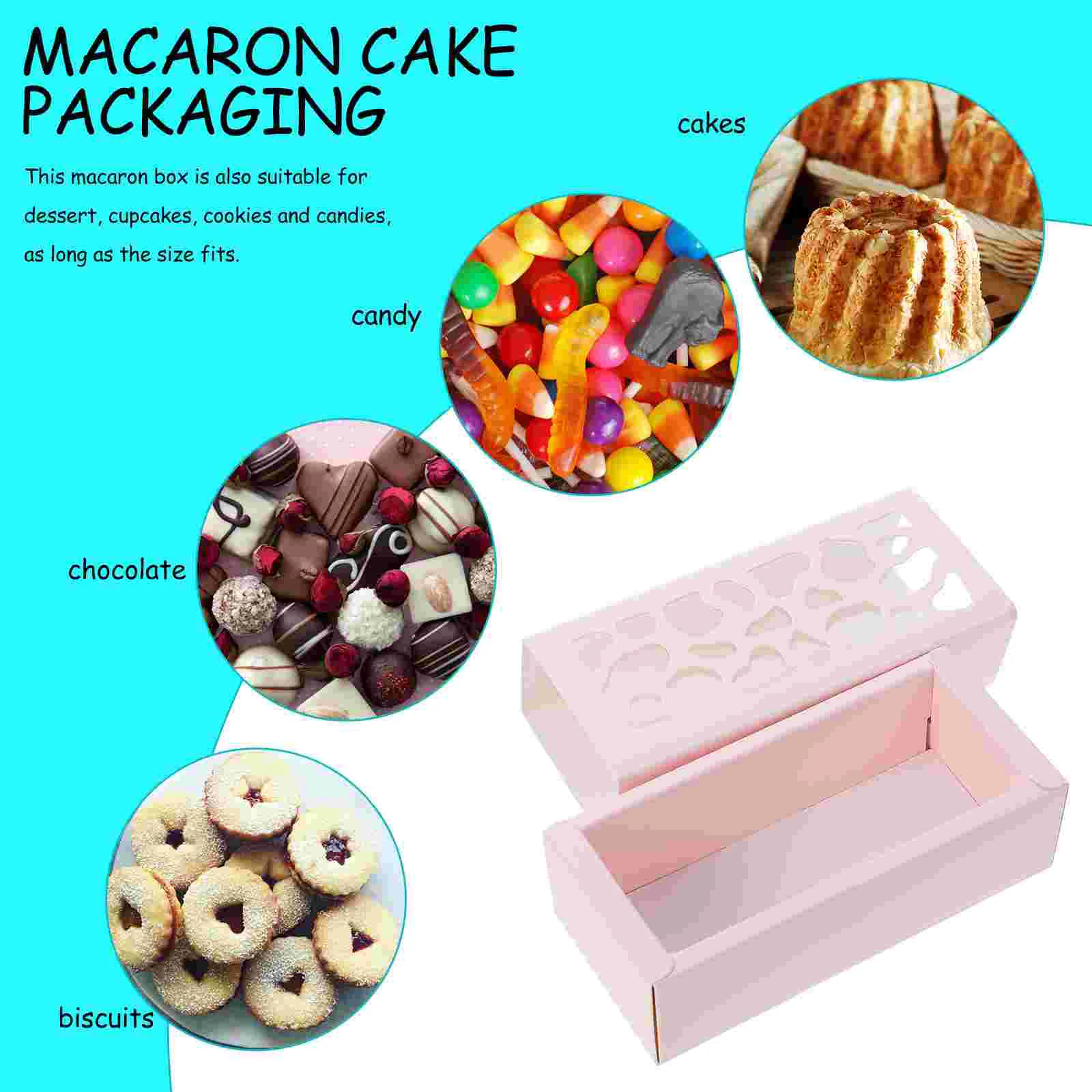 10 ชิ้นคอนเทนเนอร์ Macaron เค้กกล่อง Cupcake กระทะกระดาษมินิมัฟฟินล้างหน้าต่างกล่อง