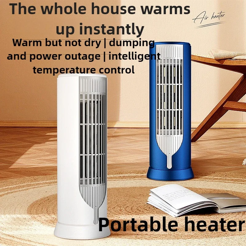 1000W Portable Heater Double Fan Silent Instant Hot Air Fan Room Heating Desktop PTC Ceramic Heating Dumping Power Off EU US