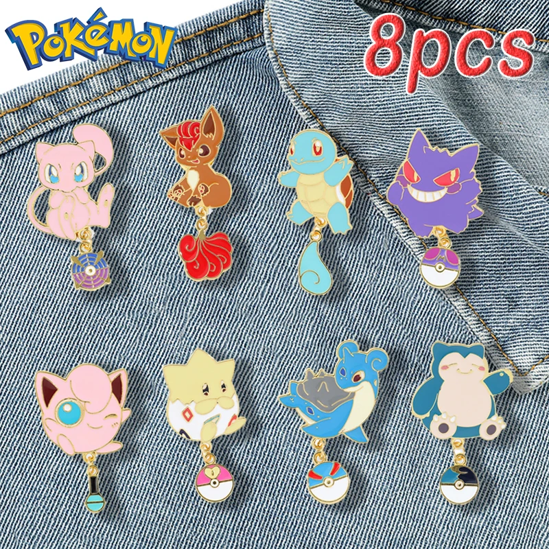 

1pcs Pokemon Anime Enamel Pin Gengar Mew Lapras Brooch Badge Backpack Metal Pin Accessory for Women Man Jewelry Decoration Gft