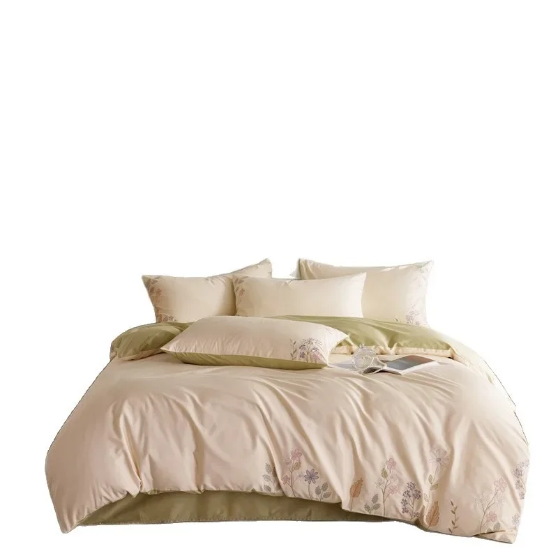 Long-staple cotton bed four-piece set of pure cotton 2025 new light luxury premium master bedroom quilt cover sheets