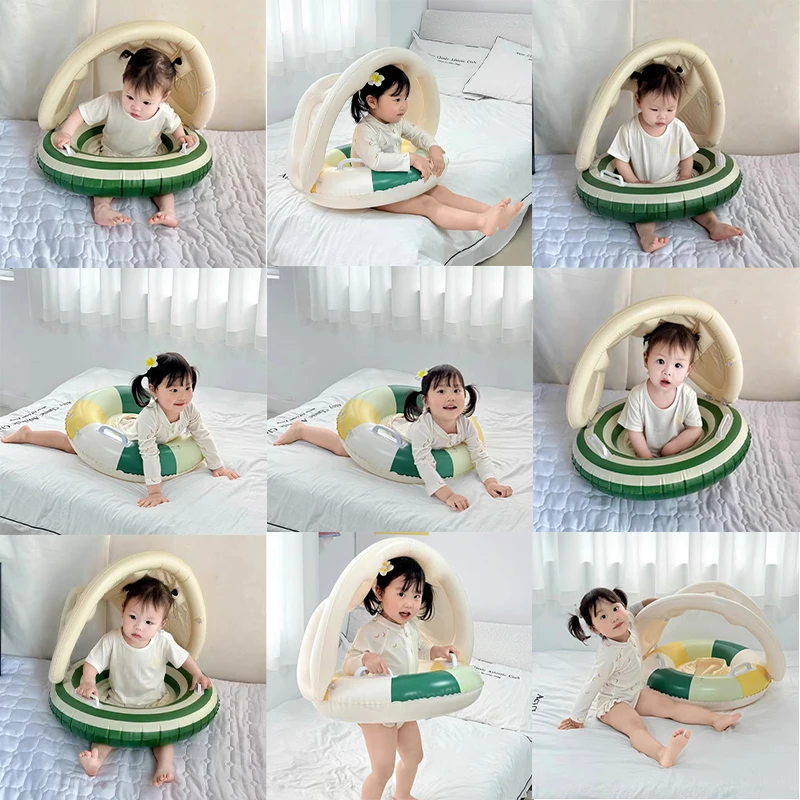 Baby Swimming Ring Safety Pant Seat Toddler Pool Float With Detachable Sunshade Inflatable Float Pool For Baby,Summer Pool Party