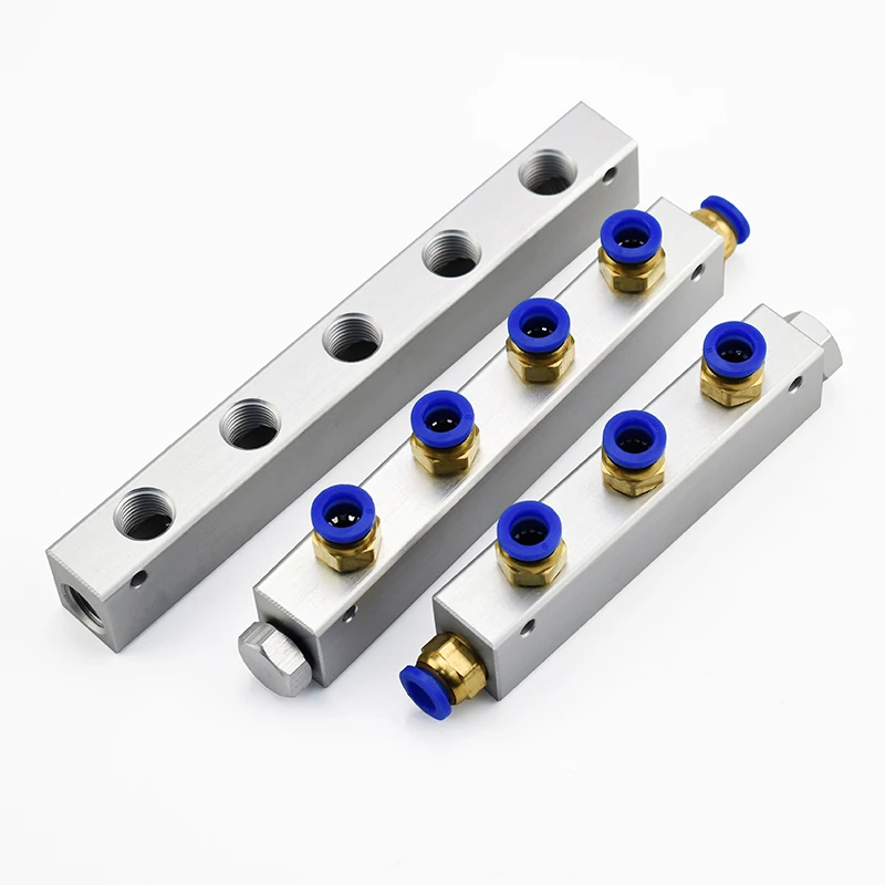 

Versatile Pneumatic Manifold Splitter with Quick Connectors 1/4 Gas source branch aluminum manifold 20x25-2F 3F 4F 5F 6F 7F 8F