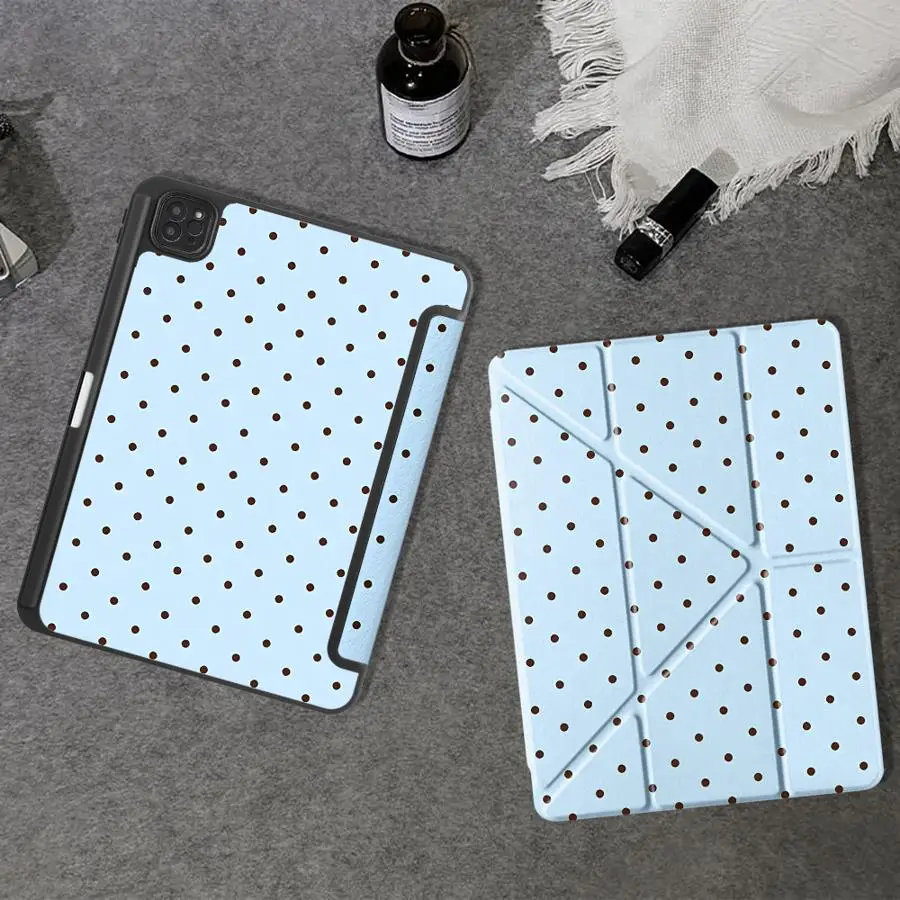 Polka Dot Print Holder Cover Tablet Case For iPad Pro 11th 10th 9th 8th 7th 12.9inch Pro 2025 Air 4 5 M3 M2 1 2 M4 11inch Mini 6