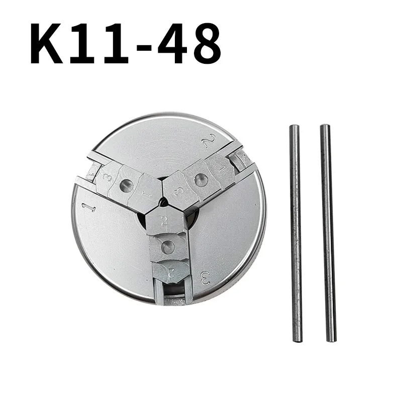 K11-48 48mm Mini 3-klauw zelfcentrerende boorkop voor draaibank, boormachine, bankslijpmachine, houtbewerking en draaien