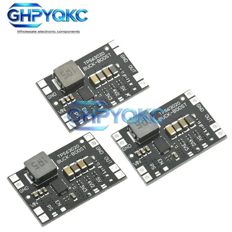 TPS63020 3.3V 4.2V 5V Lithium Battery Automatic Boost Buck Step Up Down Module XL63020 Microcontroller Power Low Ripple