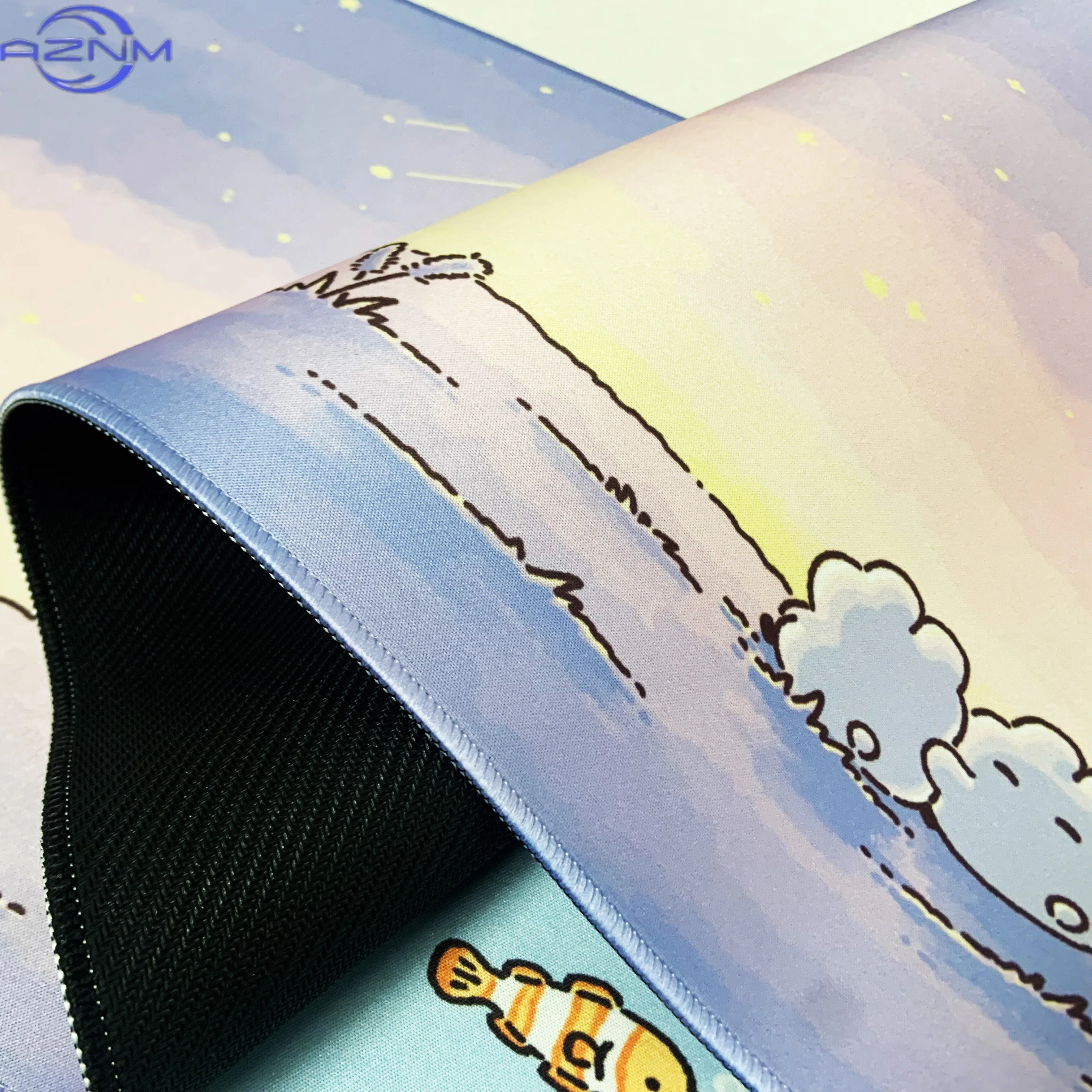 Kawaii Mouse Pad Anime Sunset Purple Rabbit Gaming Accessories Large Mouse Pad XXL Keyboard Aesthetics Desk Mat Pad for Computer