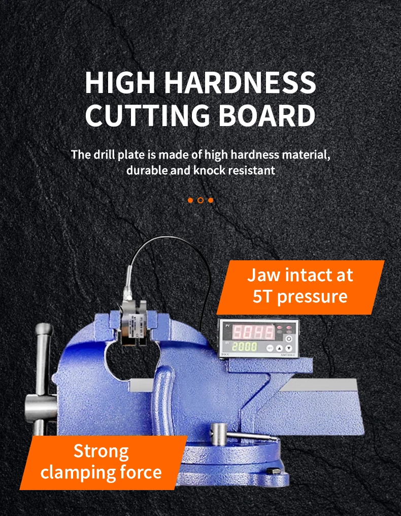 1 STÜCK Hochleistungs-Schraubstock für den Haushalt, kleiner Schraubstock, 6 Zoll, 8,5 kg Werkbank, 360-Grad-Drehung, Flachzange – Detail 9