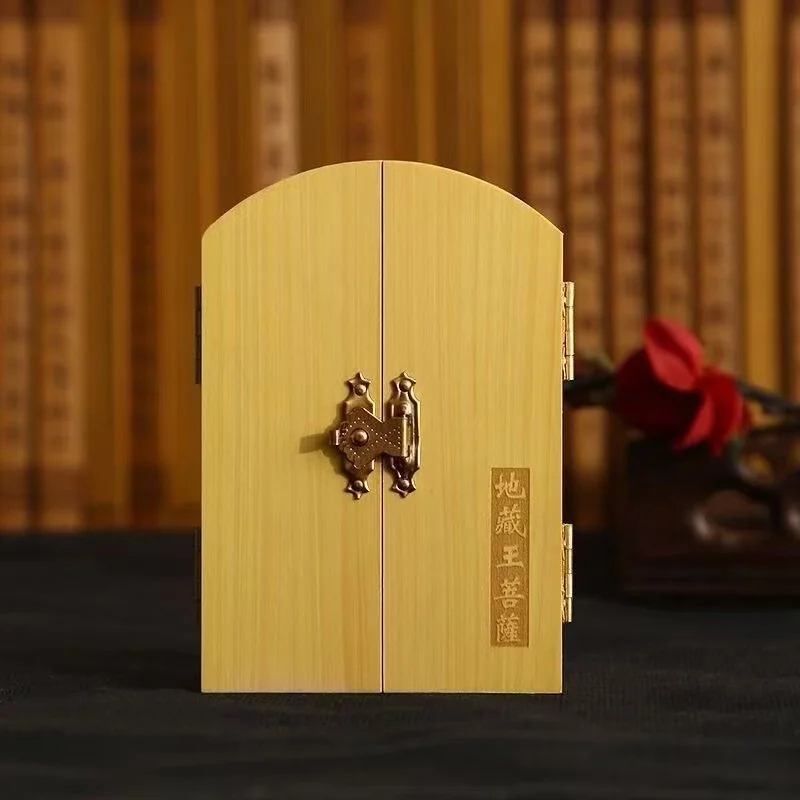 wood carving Guanyin, God of Wealth  sculptures and figurines high-quality portable Home Room Office Wealth Luck Feng Shui Decor