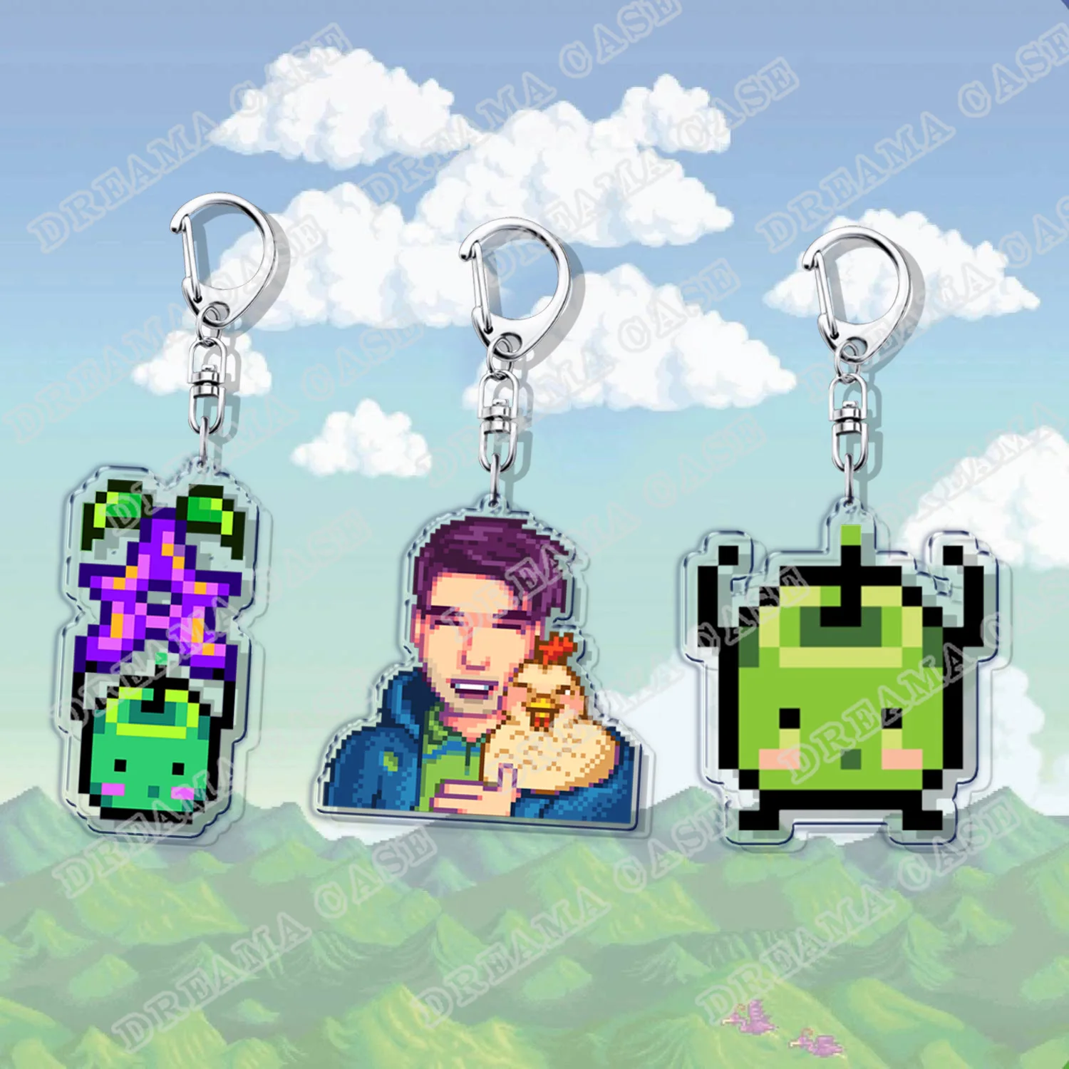 لعبة Stardew لطيف Sdv سلاسل المفاتيح للملحقات حقيبة القط الكلب الدجاج بكسل مزرعة سحر Keyrings مجوهرات أصدقاء الألعاب الهدايا