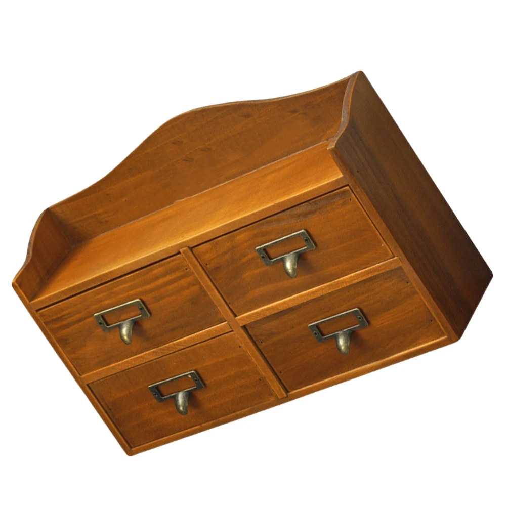 1 قطعة صندوق تخزين خشبي درج نوع الرجعية مجوهرات المنظم العناية بالبشرة ماكياج سطح المكتب أشتات المنظم دائم دولاب الزينة