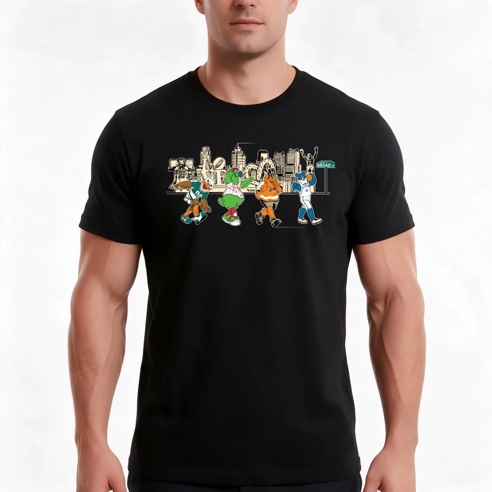 Philly Sports Magnet T-Shirt Summer Casual Cotton Tee Oversized Streetwear Tops Vintage Graphic Print Loose Fit Short Sleeve
