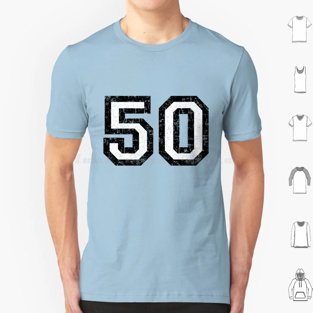 Number 50 ( Vintage Black And White ) 50th Birthday T Shirt 6xl Cotton Cool Tee 50 50th Birthday Fifty Fiftieth Birthdays 50