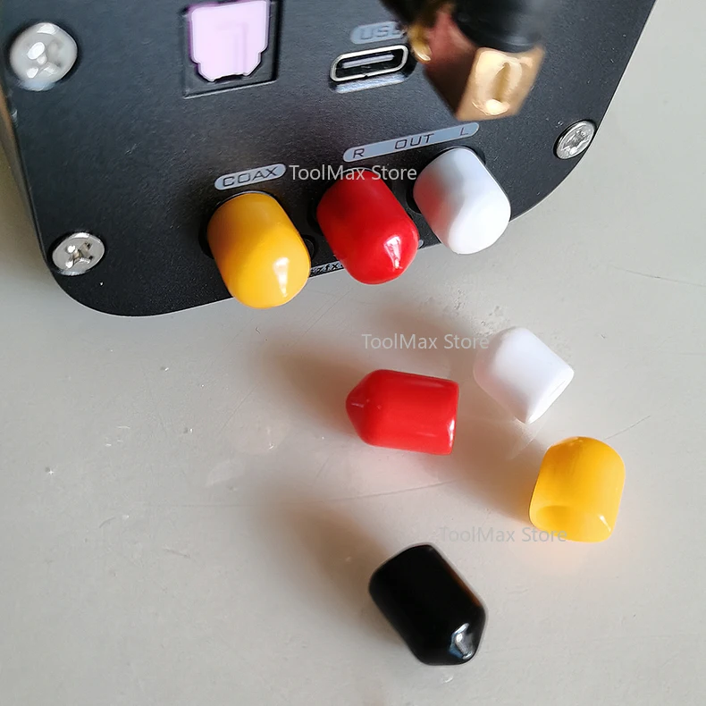 500pcs/lot RCA Plug Protective Anti Dust Cover Colorful Audio Lotus Head Lotus Block Plug Dust-proof Cover Connector Cap