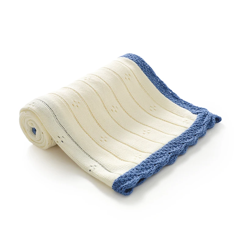 Baby Blankets Cotton Knitted Newborn Infant Boys Girls Stroller Nursery Swaddle Wrap Plaid 90*70cm Lightweight Toddler Throw Mat