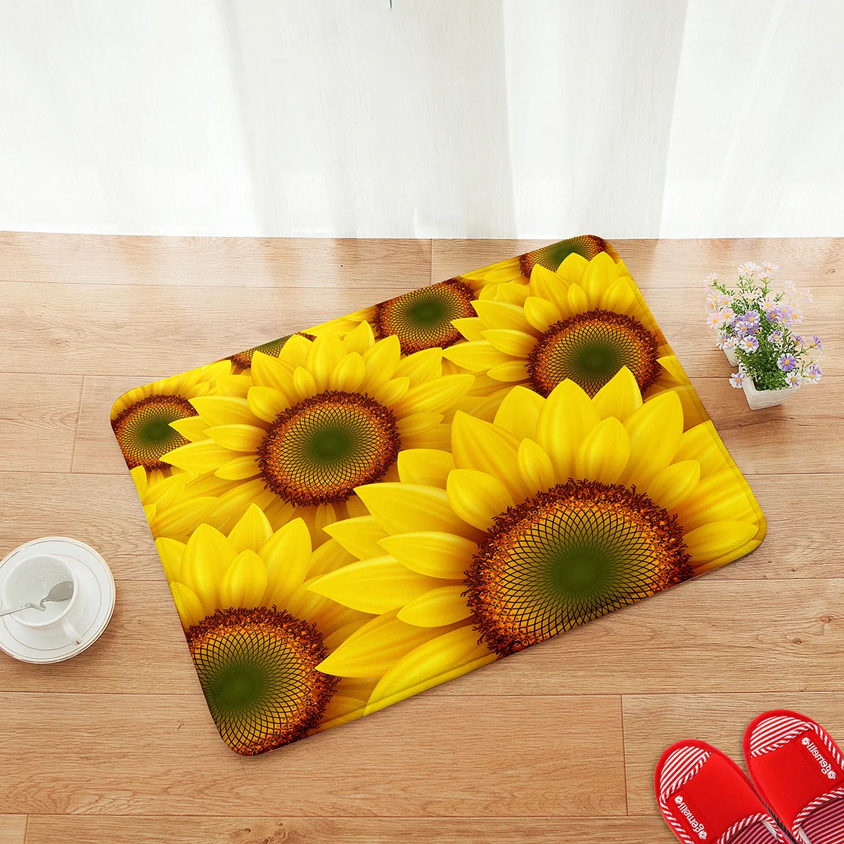 Sunflower Printed Floor Mat, N - đánh giá và giá Home Bathroom Layout