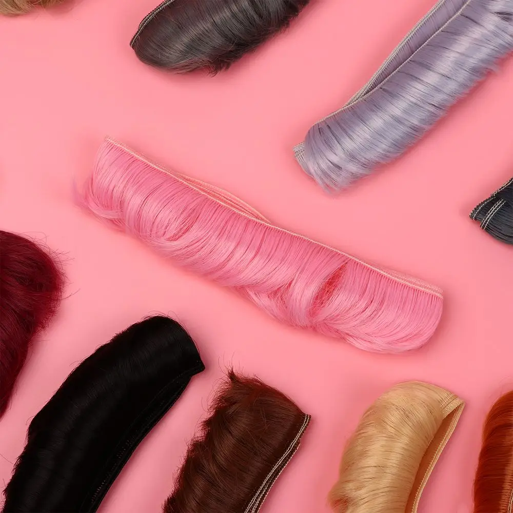 5CM enfants cadeaux accessoires haute température Mini tresses poupée frange cheveux courts bouclés perruques jouet toupet